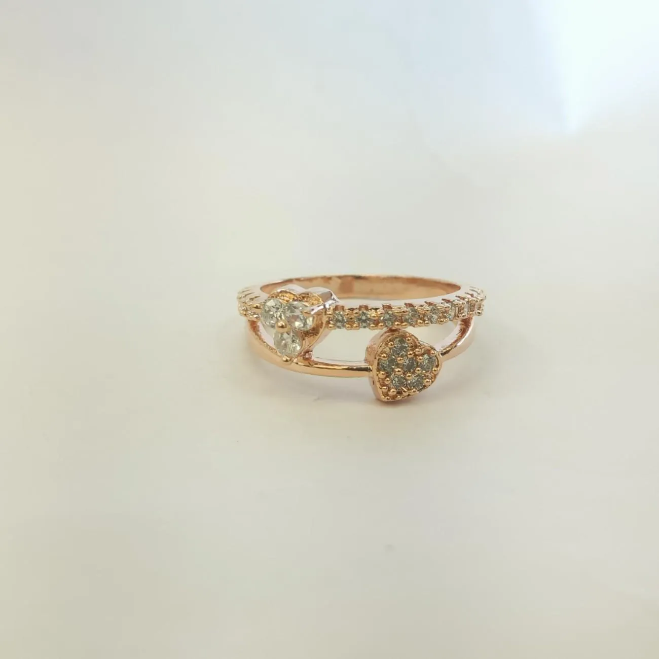 Twin Hearts Eternal Rosegold Spark Ring