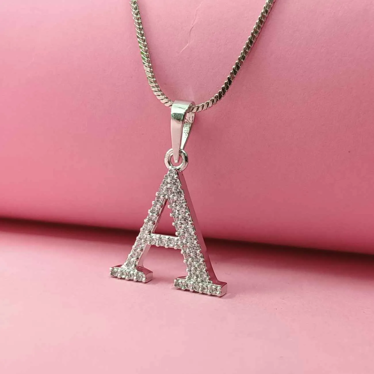 Nimoraa Silver Initial "A" Pendant