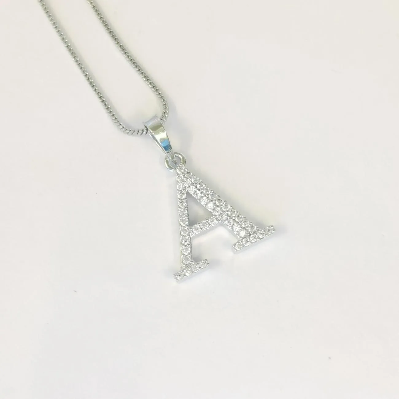 Nimoraa Silver Initial "A" Pendant