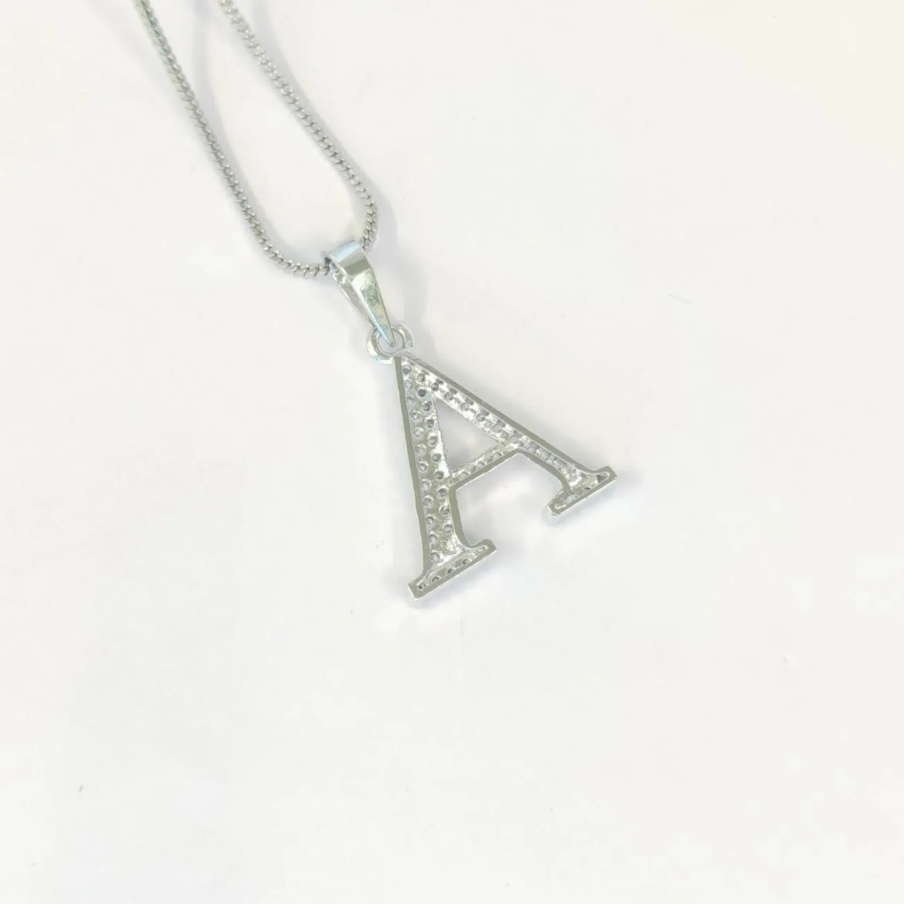 Nimoraa Silver Initial "A" Pendant