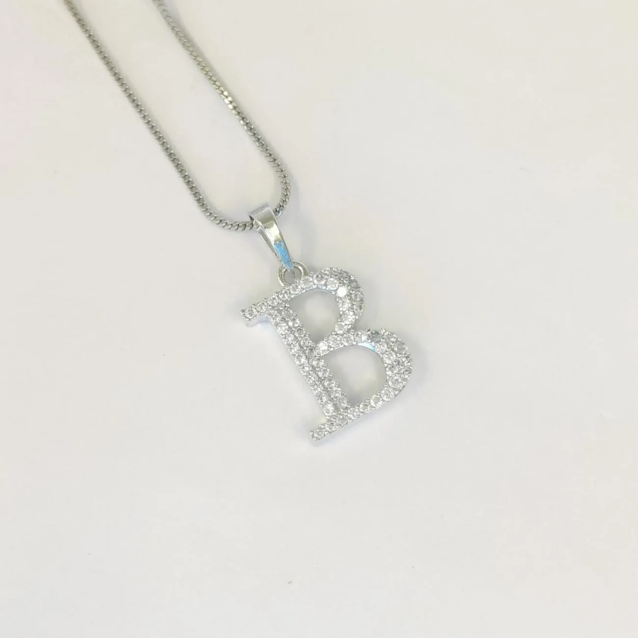 Nimoraa Silver Initial "B" Pendant