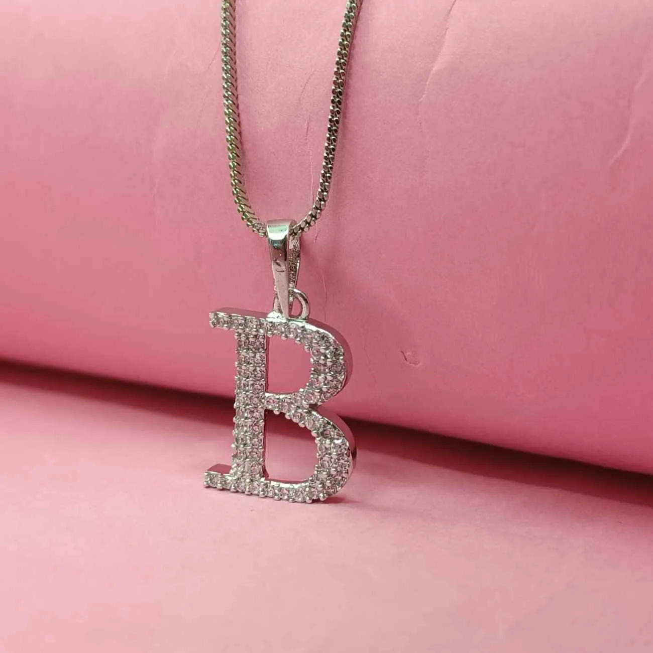 Nimoraa Silver Initial "B" Pendant