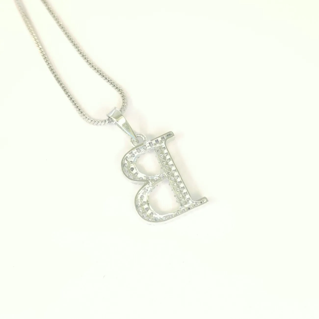 Nimoraa Silver Initial "B" Pendant