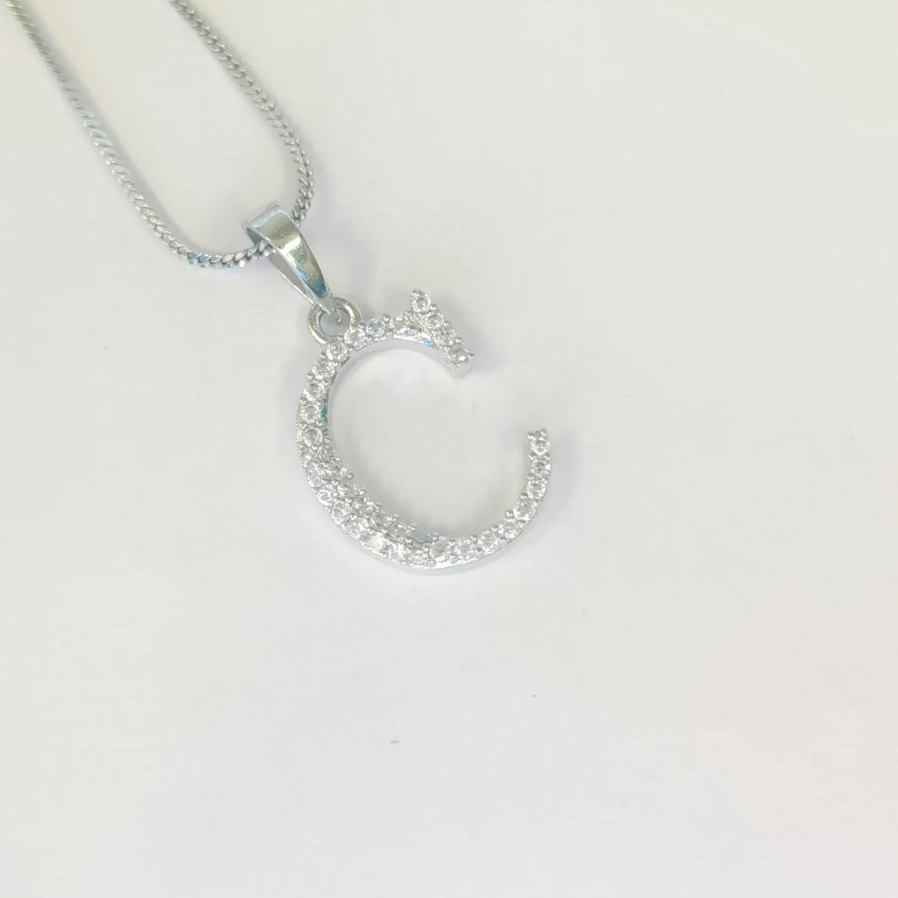 Nimoraa Silver Initial "C" Pendant