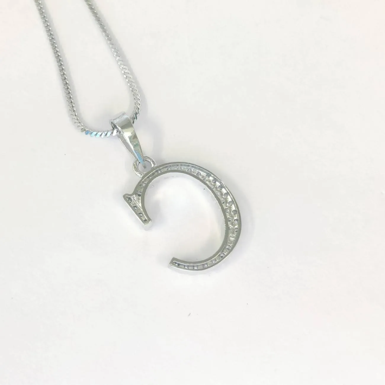 Nimoraa Silver Initial "C" Pendant