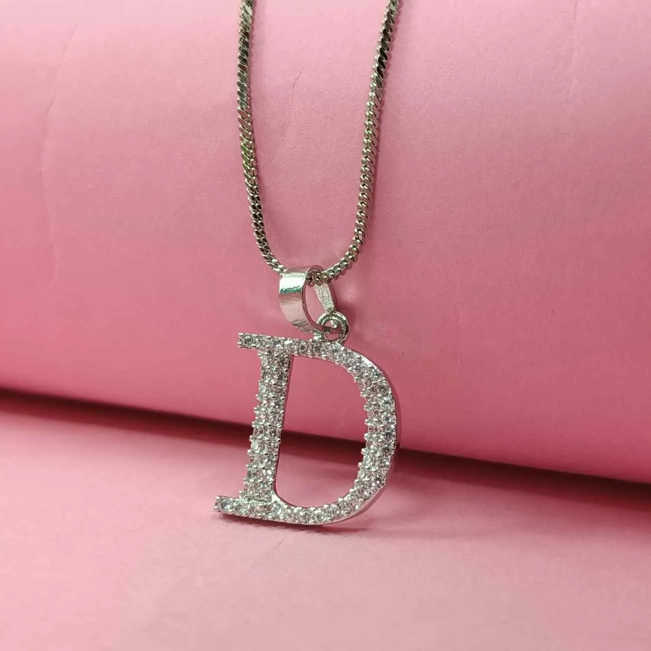 Nimoraa Silver small Initial "D" Pendant