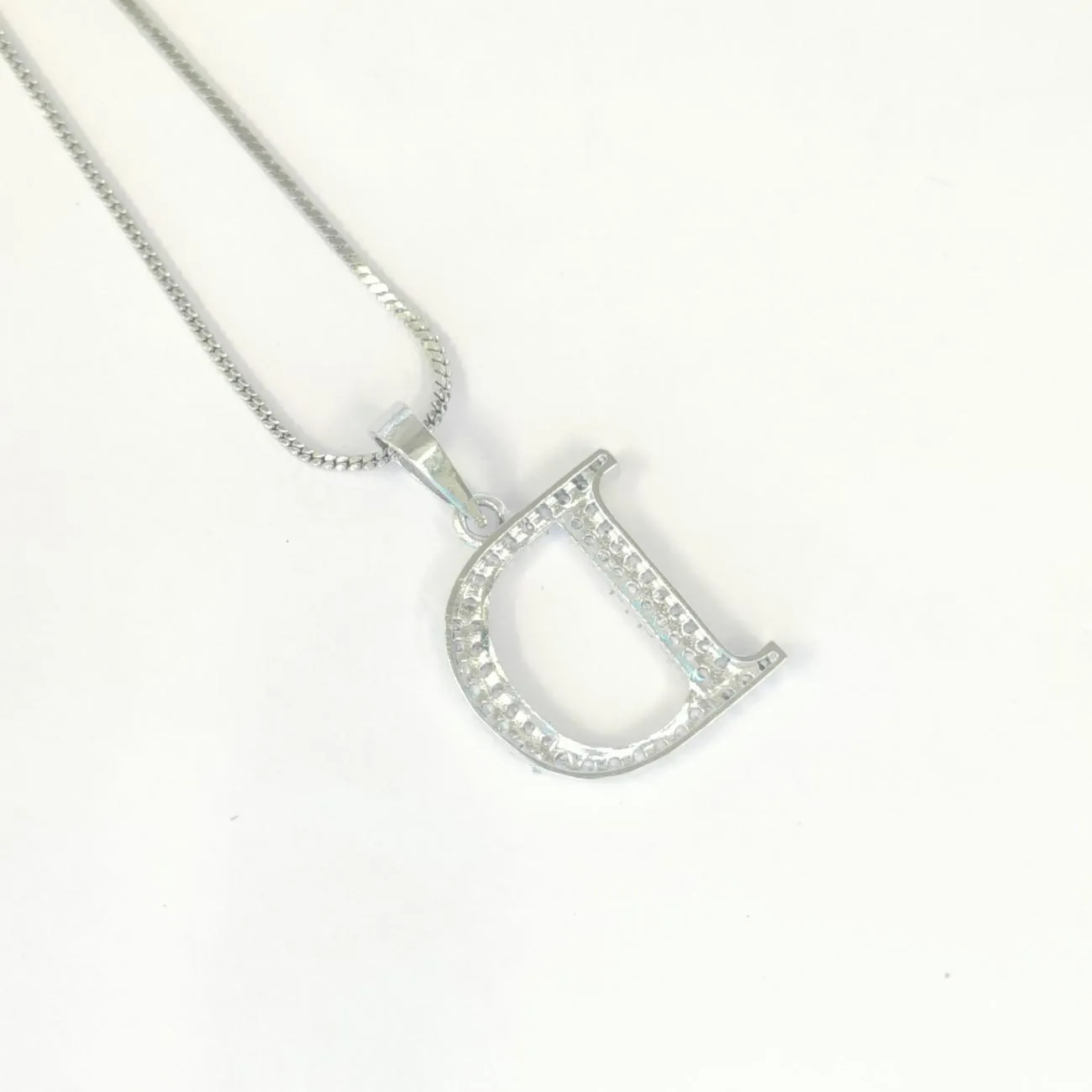 Nimoraa Silver small Initial "D" Pendant