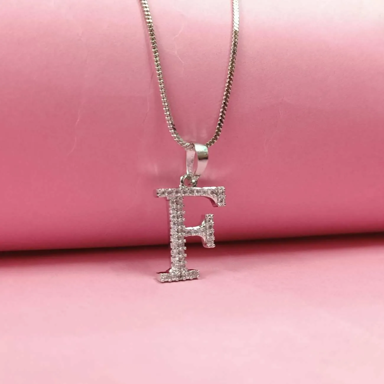 Nimoraa Silver Small Initial "F" Pendant