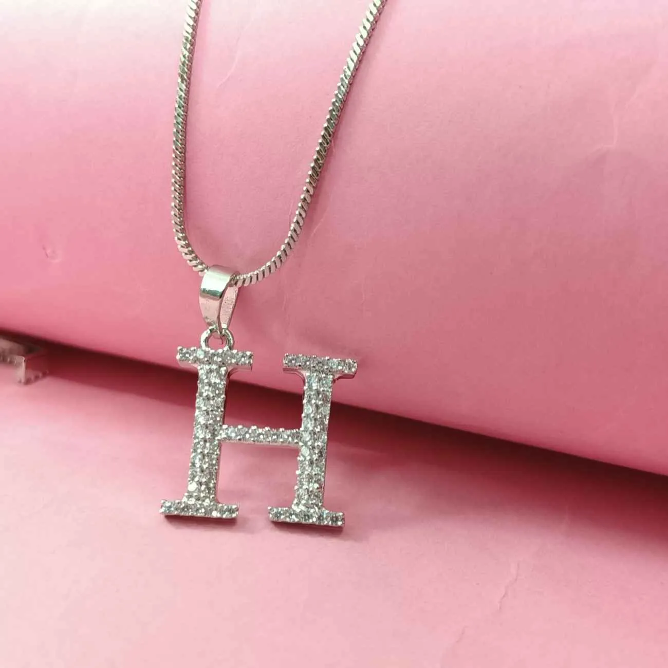 Nimoraa Silver Small Initial "H" Pendant