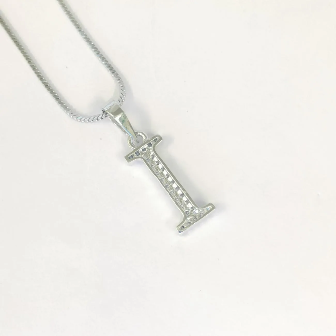 Nimoraa Silver Small Initial "I" Pendant