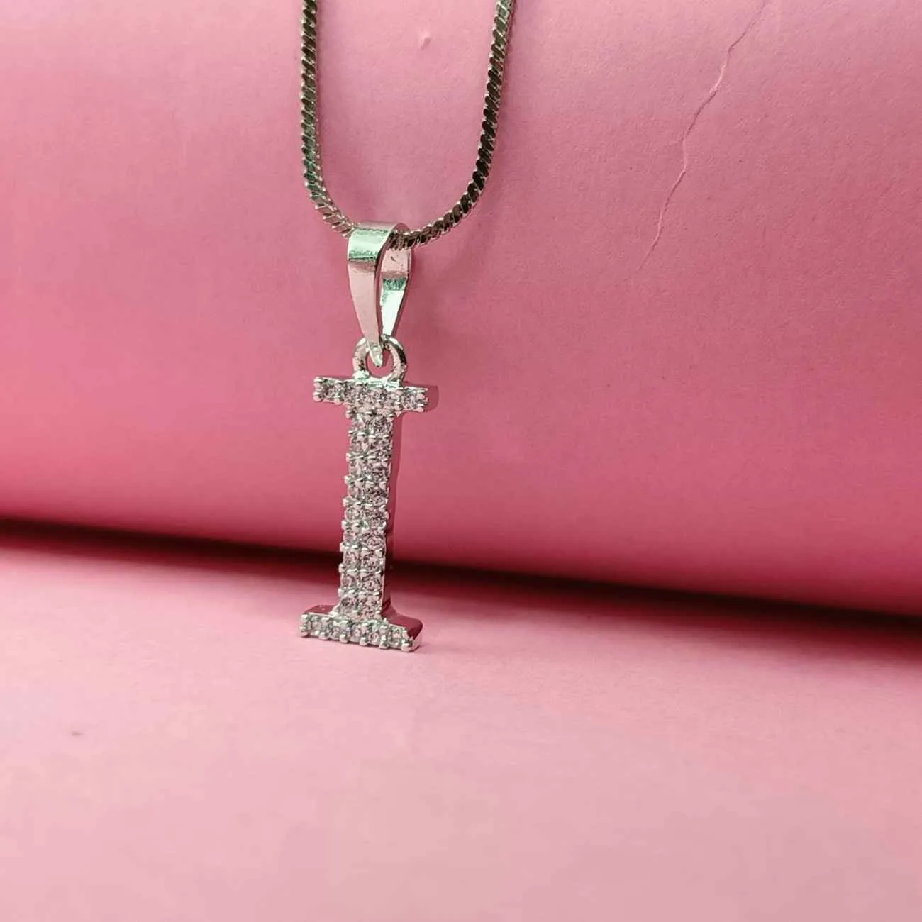 Nimoraa Silver Small Initial "I" Pendant