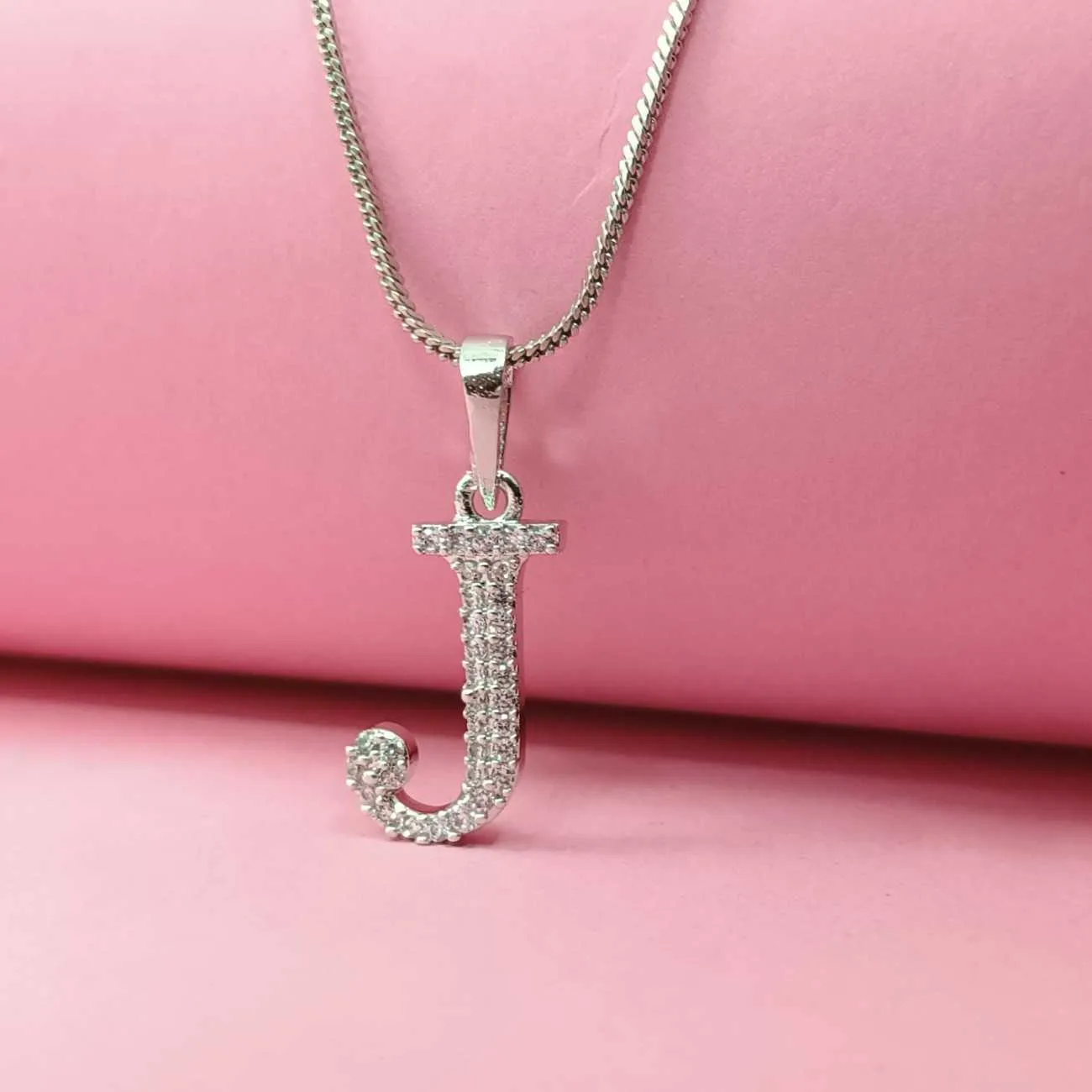 Nimoraa Silver Small Initial "J" Pendant