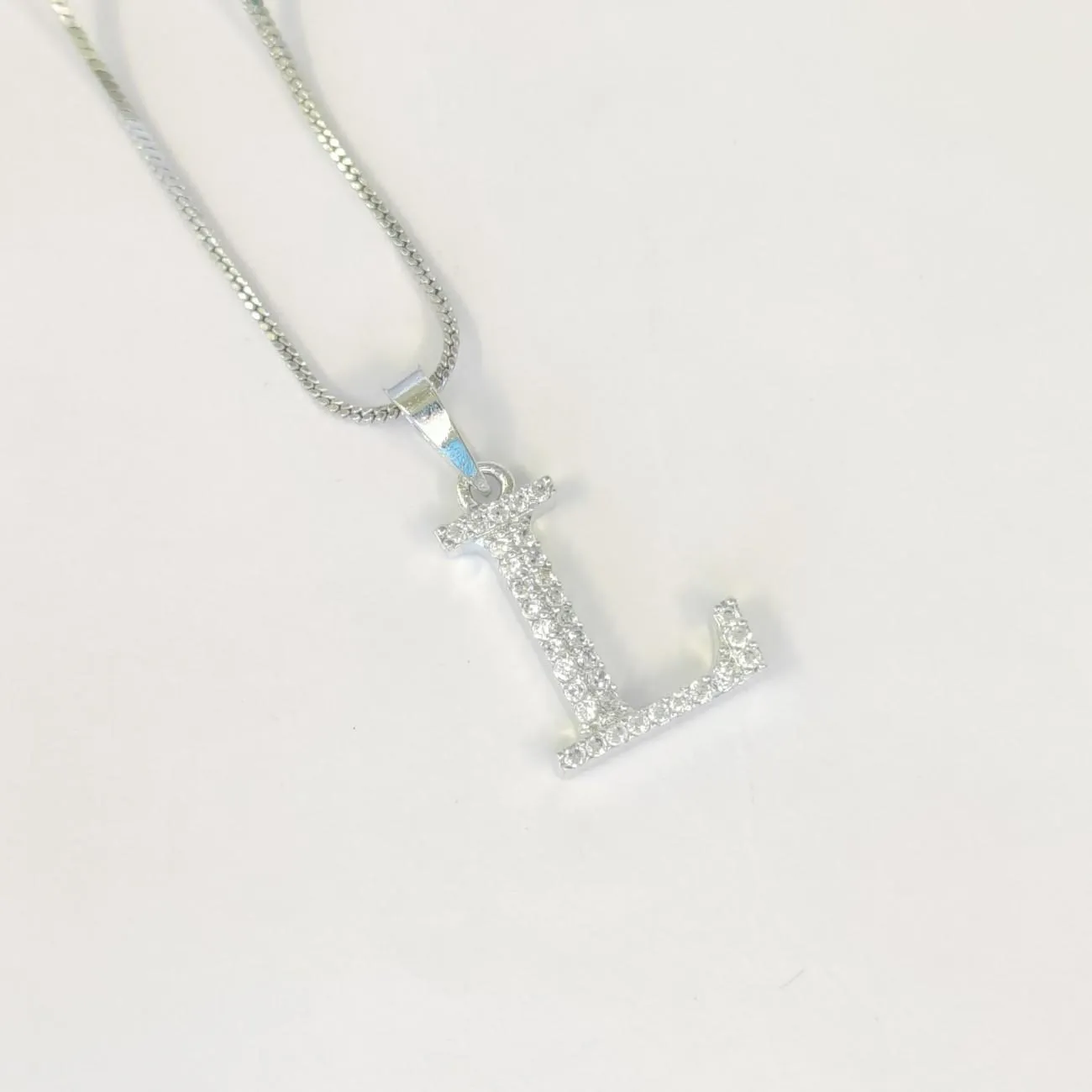 Nimoraa Silver Small Initial "L" Pendant