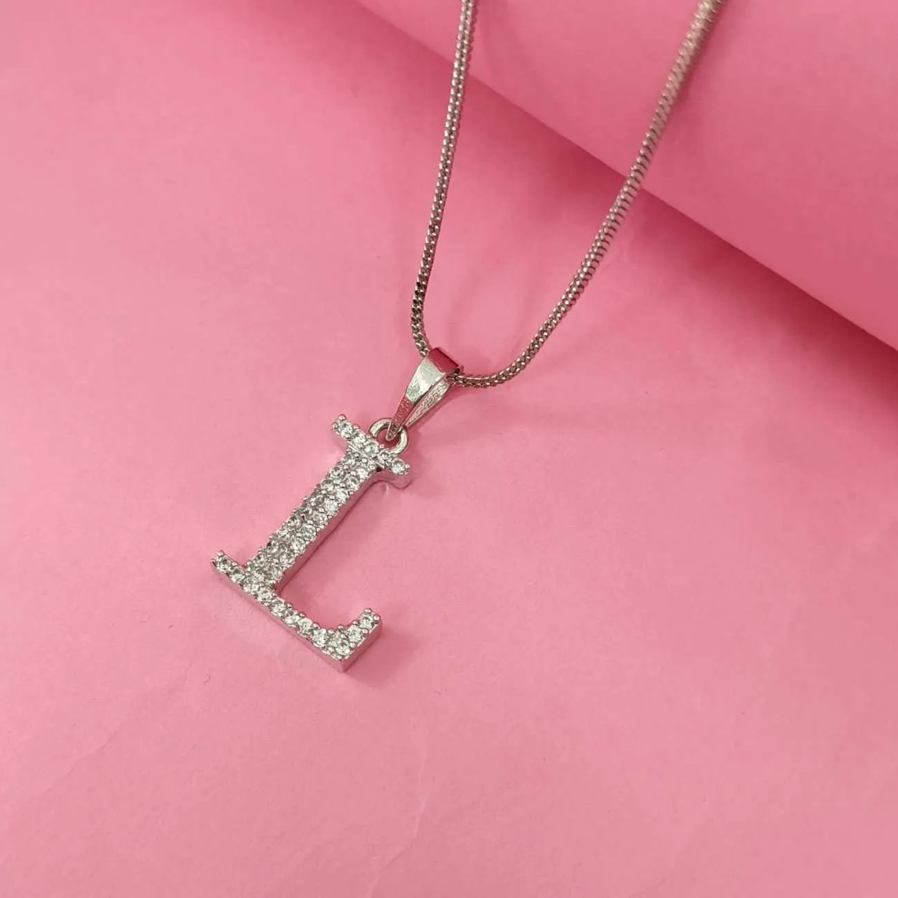 Nimoraa Silver Small Initial "L" Pendant
