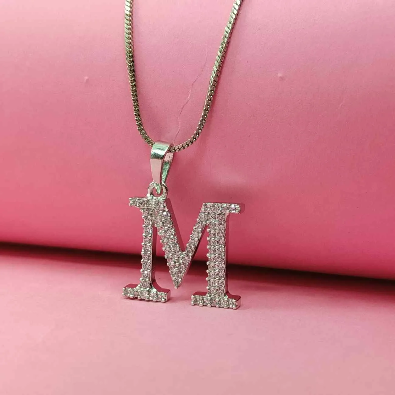 Nimoraa Silver Small Initial "M" Pendant