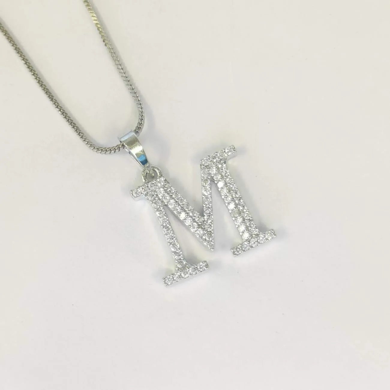 Nimoraa Silver Small Initial "M" Pendant