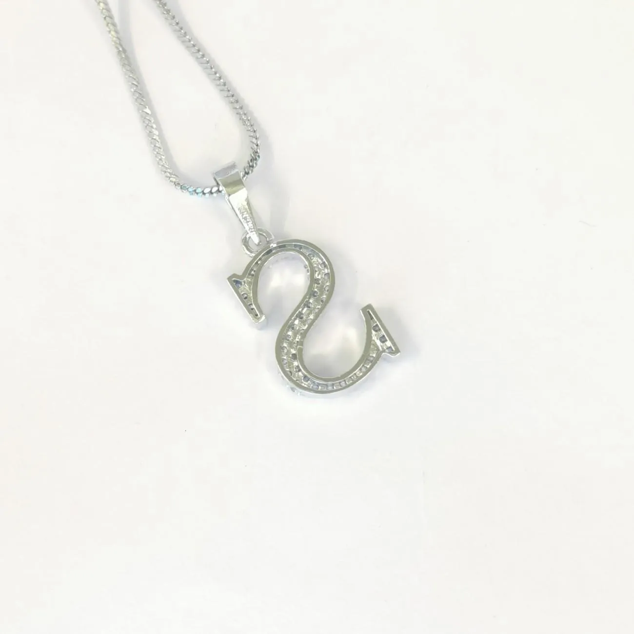 Nimoraa Silver Small Initial "S" Pendant