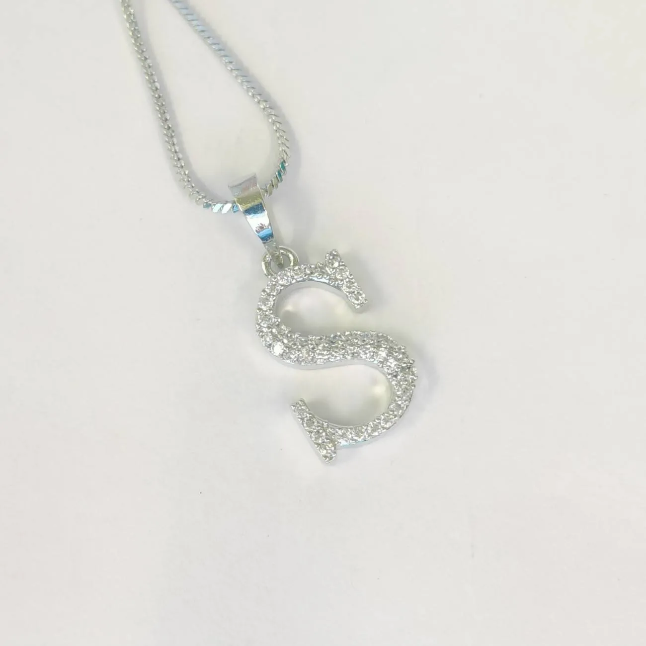 Nimoraa Silver Small Initial "S" Pendant