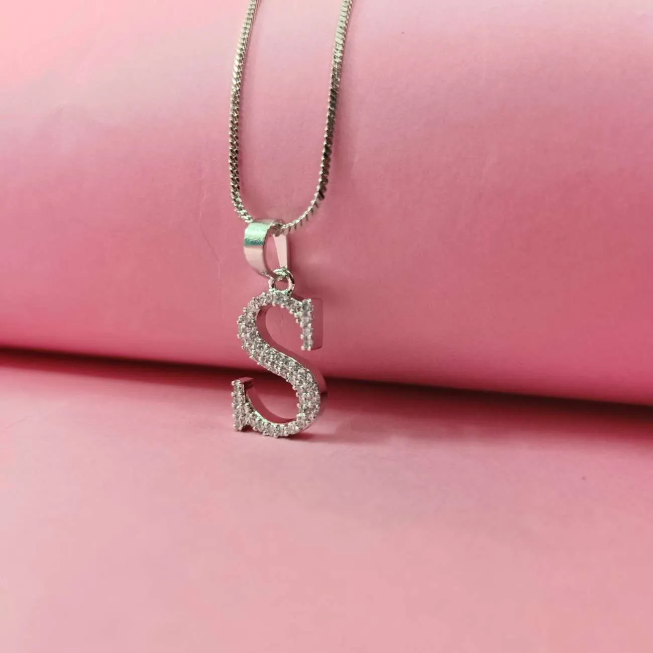 Nimoraa Silver Small Initial "S" Pendant
