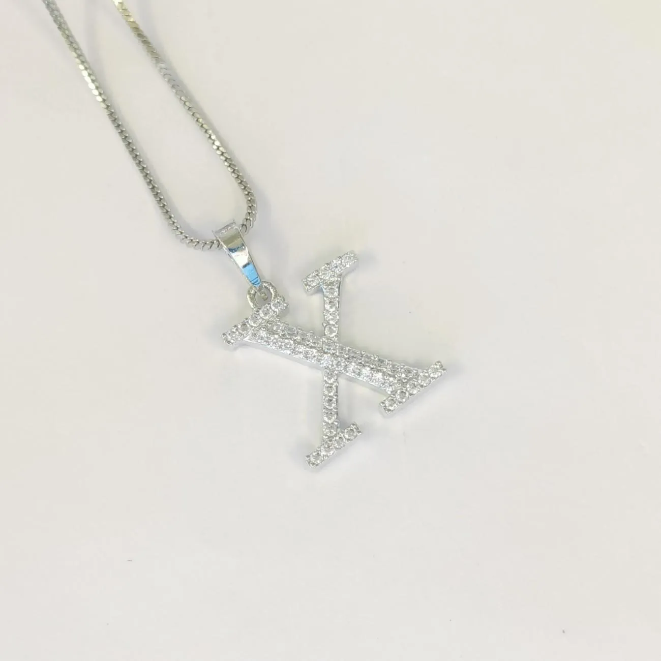 Nimoraa Silver Small Initial "X" Pendant