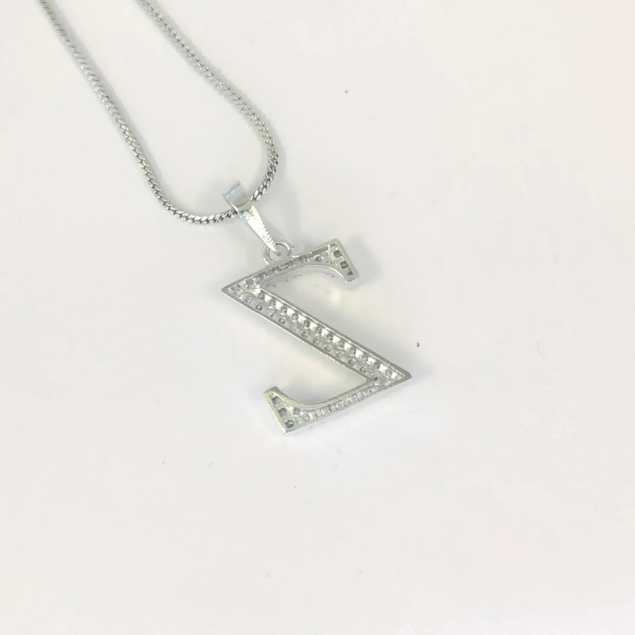 Nimoraa Silver Small Initial "Z" Pendant