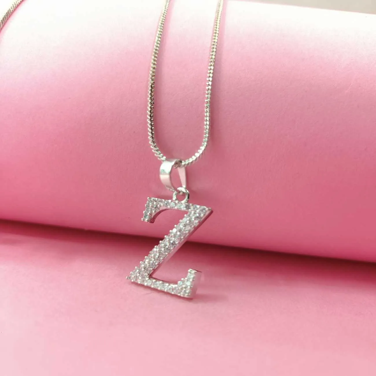 Nimoraa Silver Small Initial "Z" Pendant
