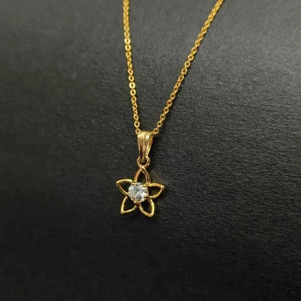 Golden Glow Bloom Solitaire Chain