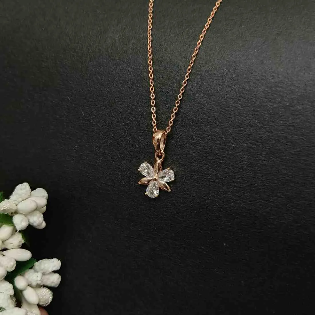 Petal Crest RoseGold Plated Pendant Chain