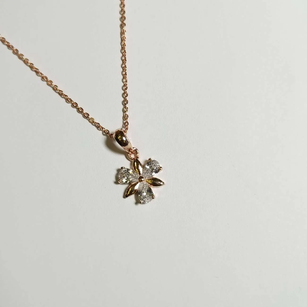 Petal Crest RoseGold Plated Pendant Chain
