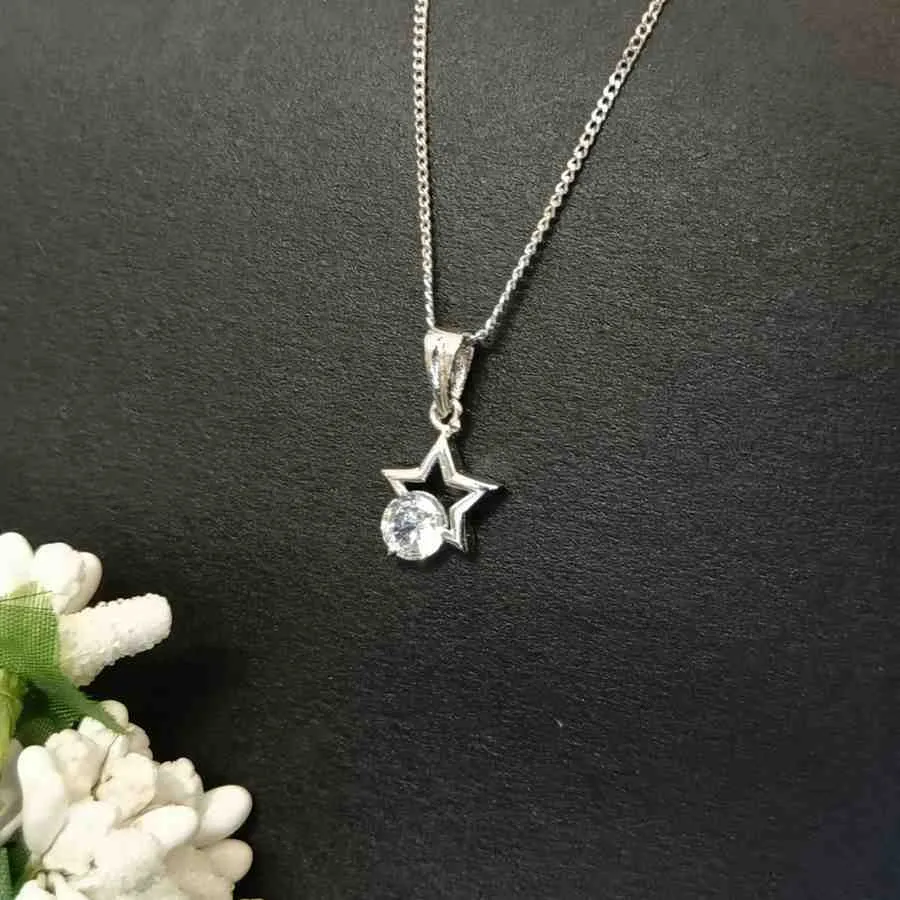 Tara Silver Plated Star Pendant Chain