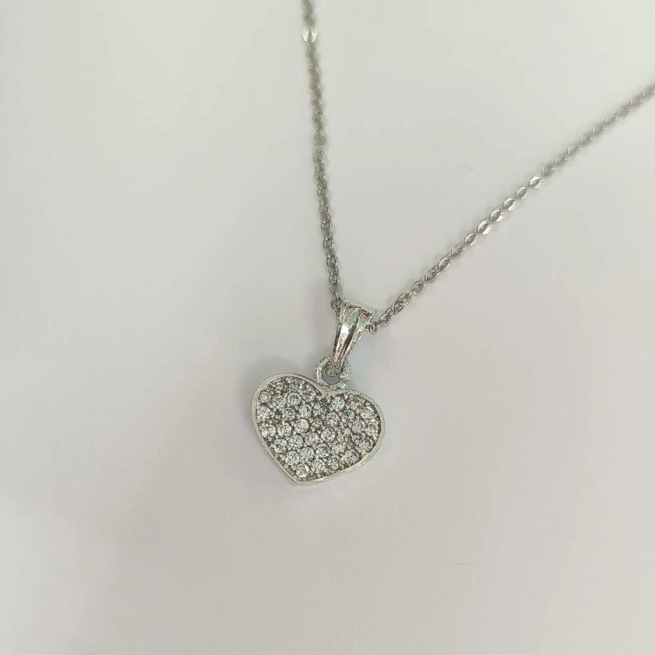 Hridaya Spark Silver Plated Heart Pendant Chain