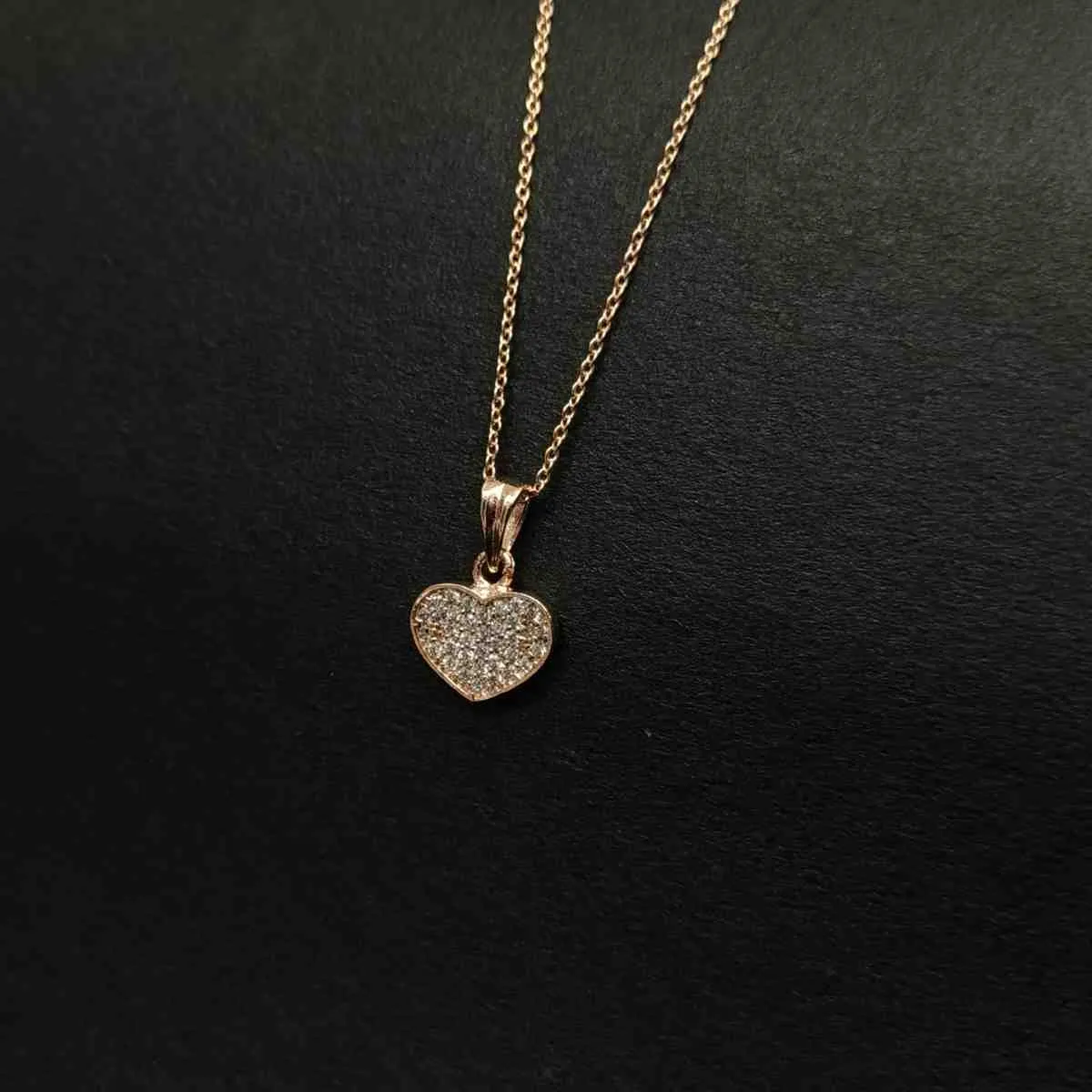 Hridaya Spark Rosegold Plated Heart Pendant Chain
