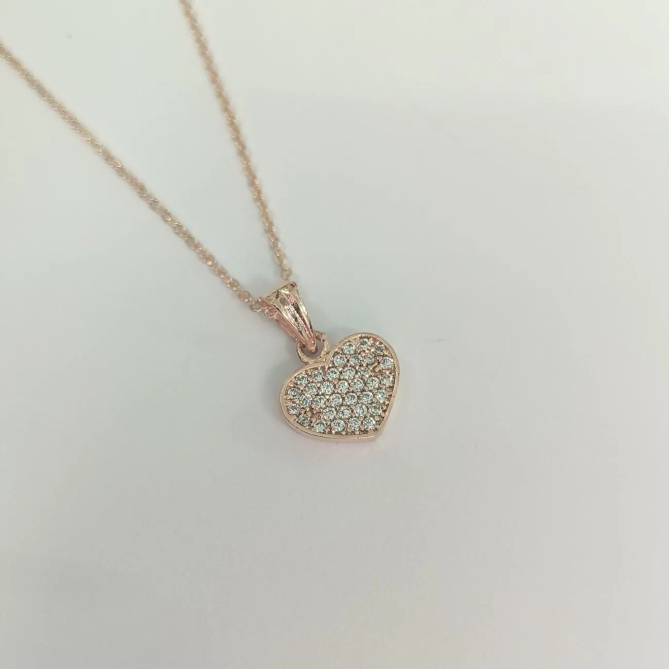 Hridaya Spark Rosegold Plated Heart Pendant Chain