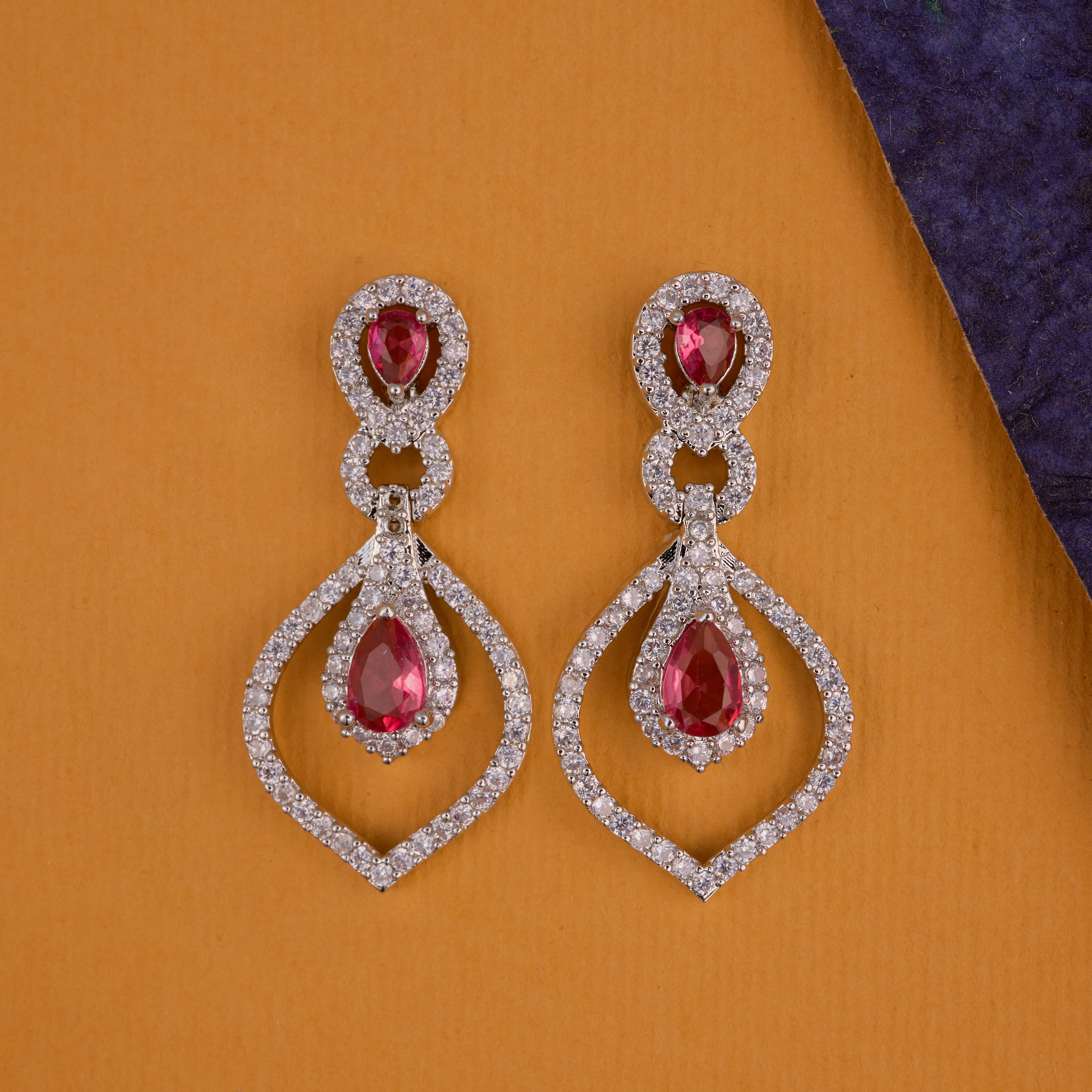 Dazzling Red Teardrop Charmer earrings