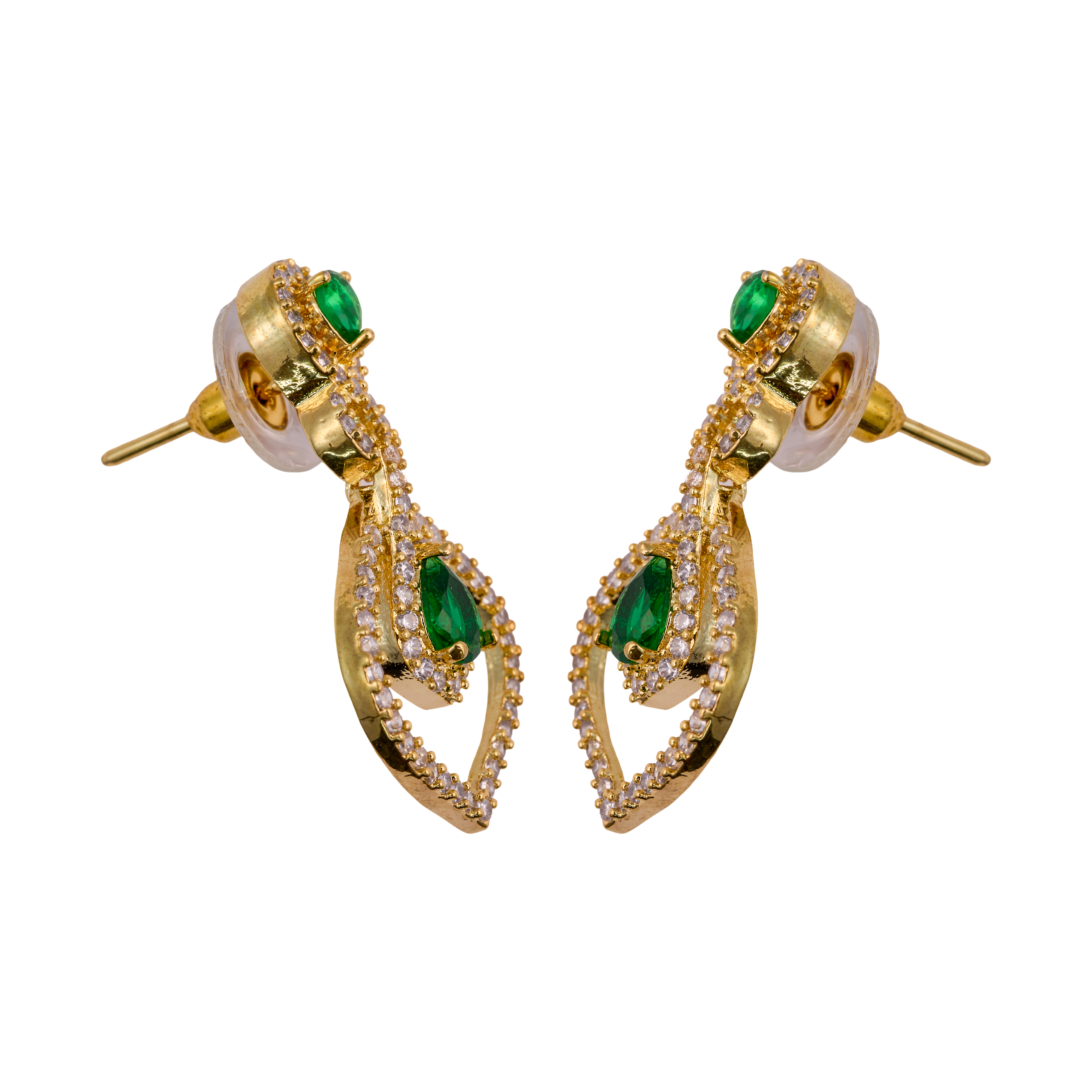 Dazzling Dark Green Teardrop Charmer earrings