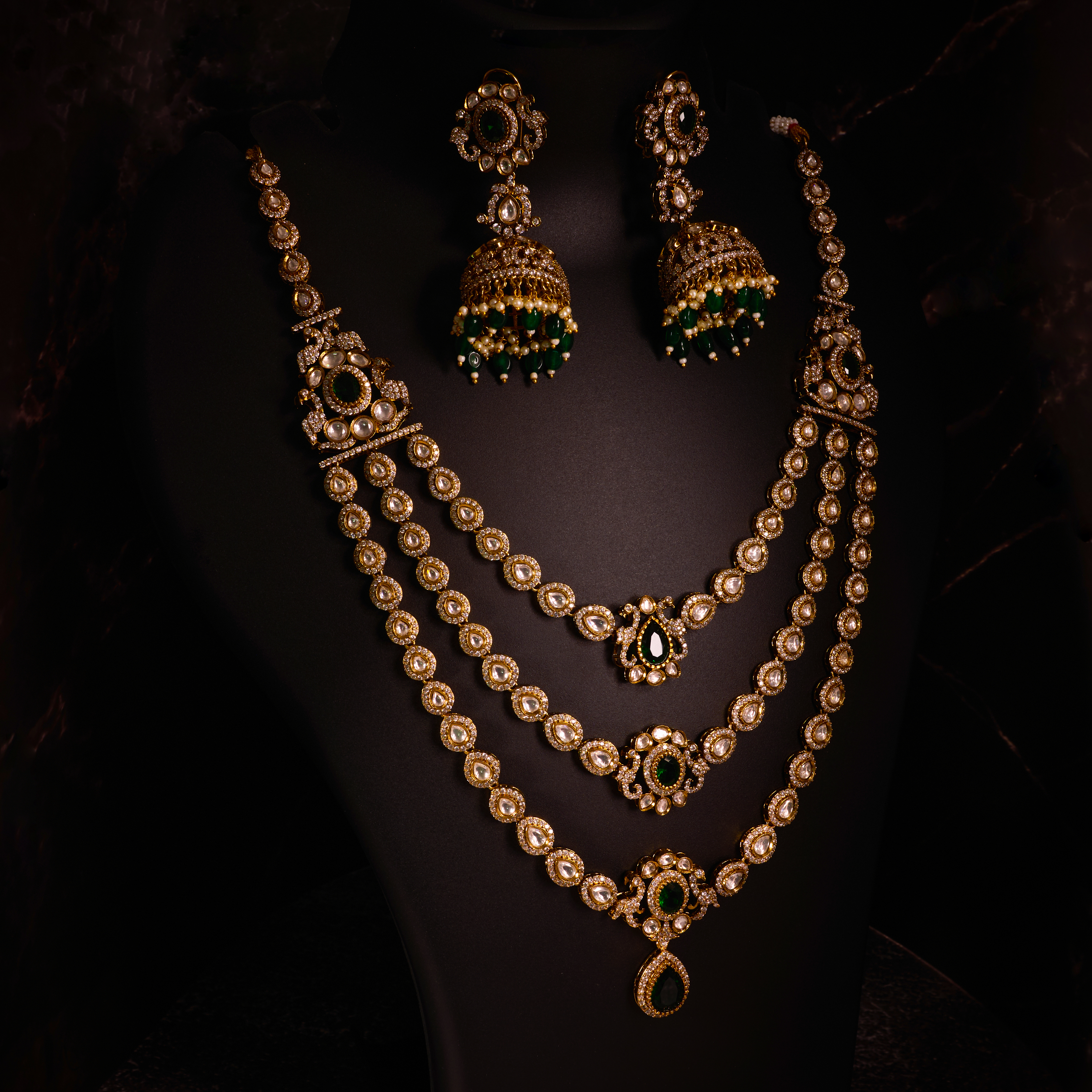 The Emerald triple line Bridal Haram set