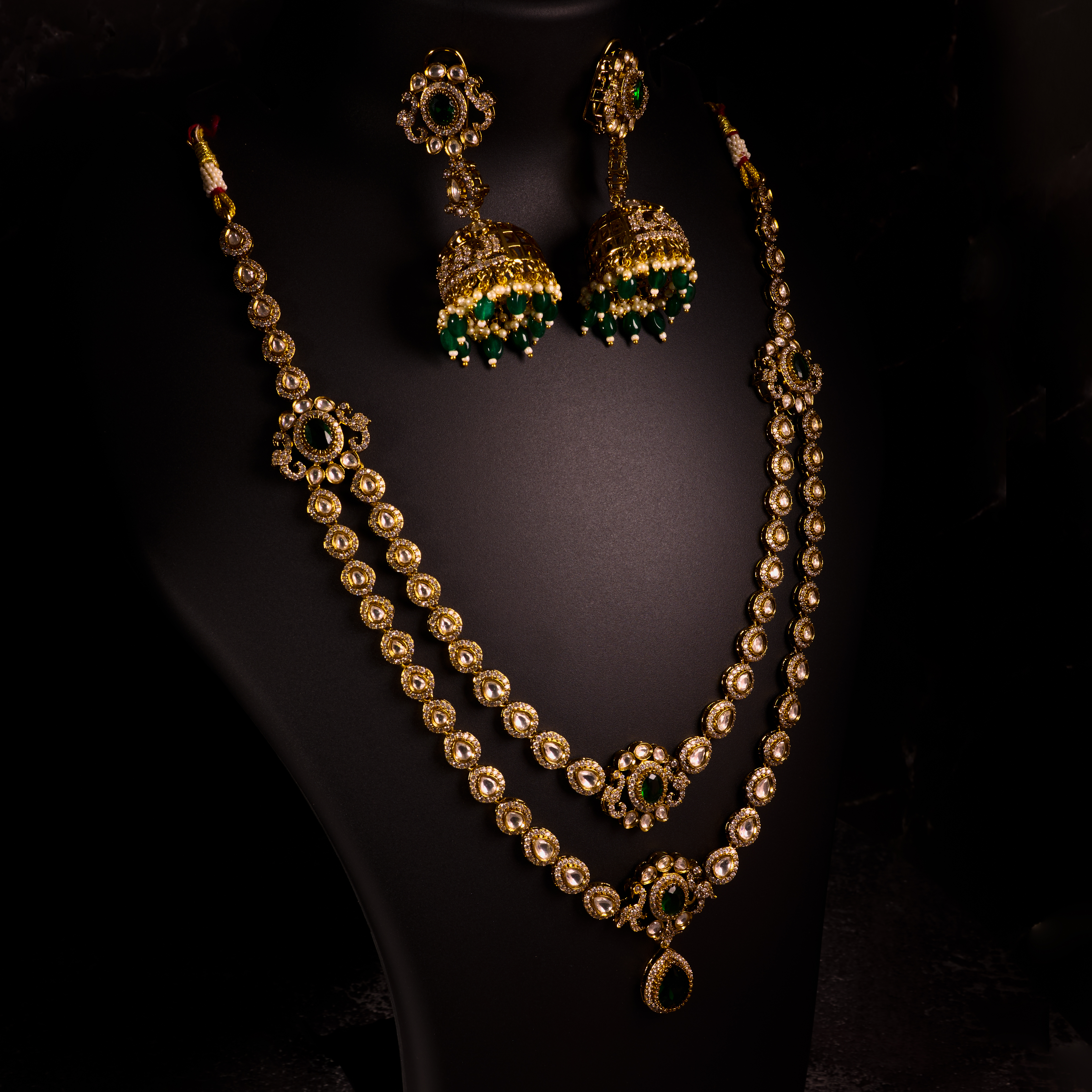 The Emerald double line Wedding Set | Dulari Set