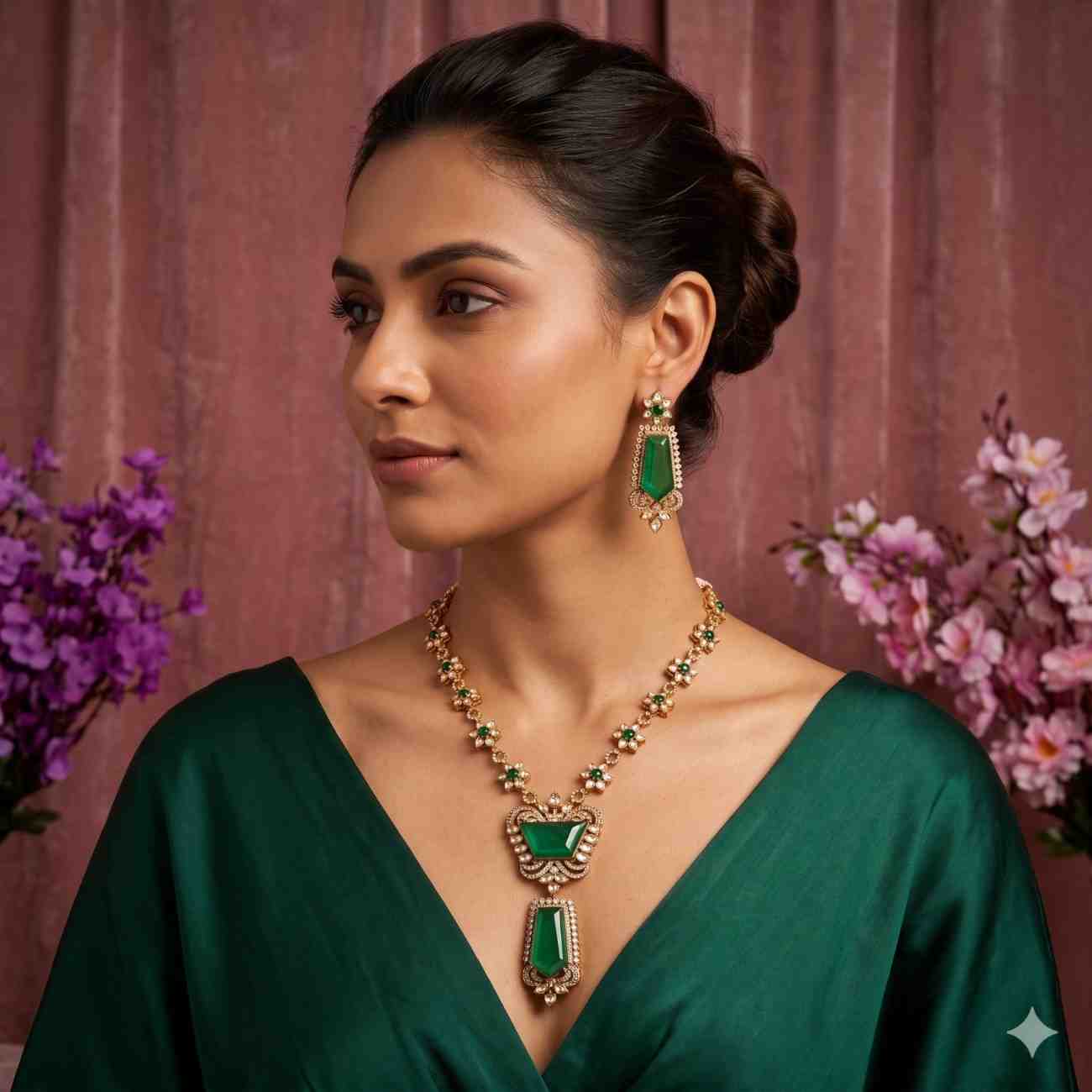 The Iconic Emerald Doublet Necklace set