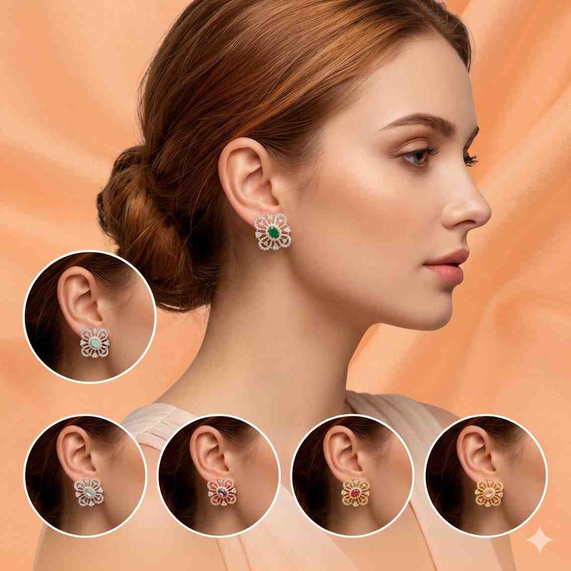 Green Sparkle Festive Stud Bloom