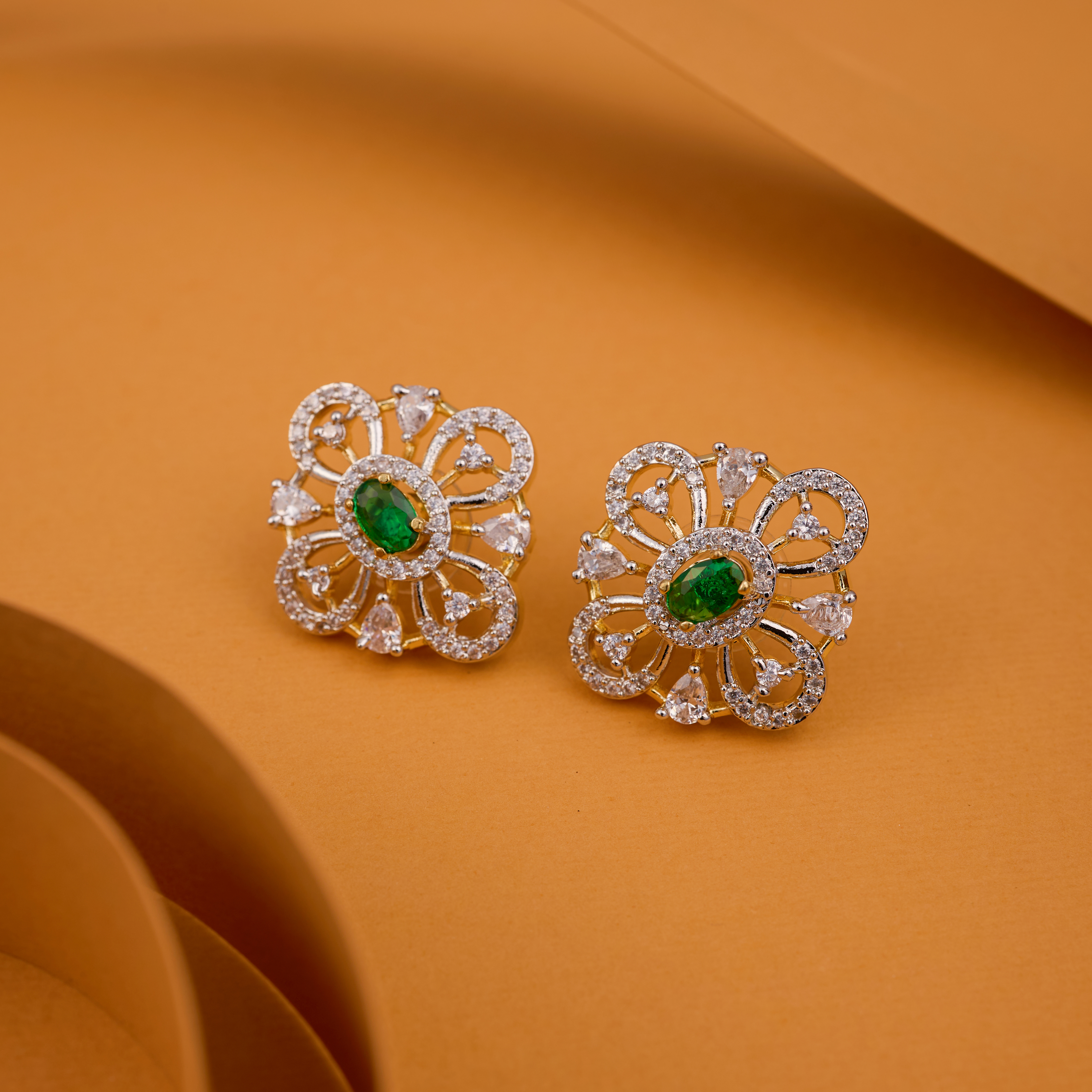 Green Sparkle Festive Stud Bloom