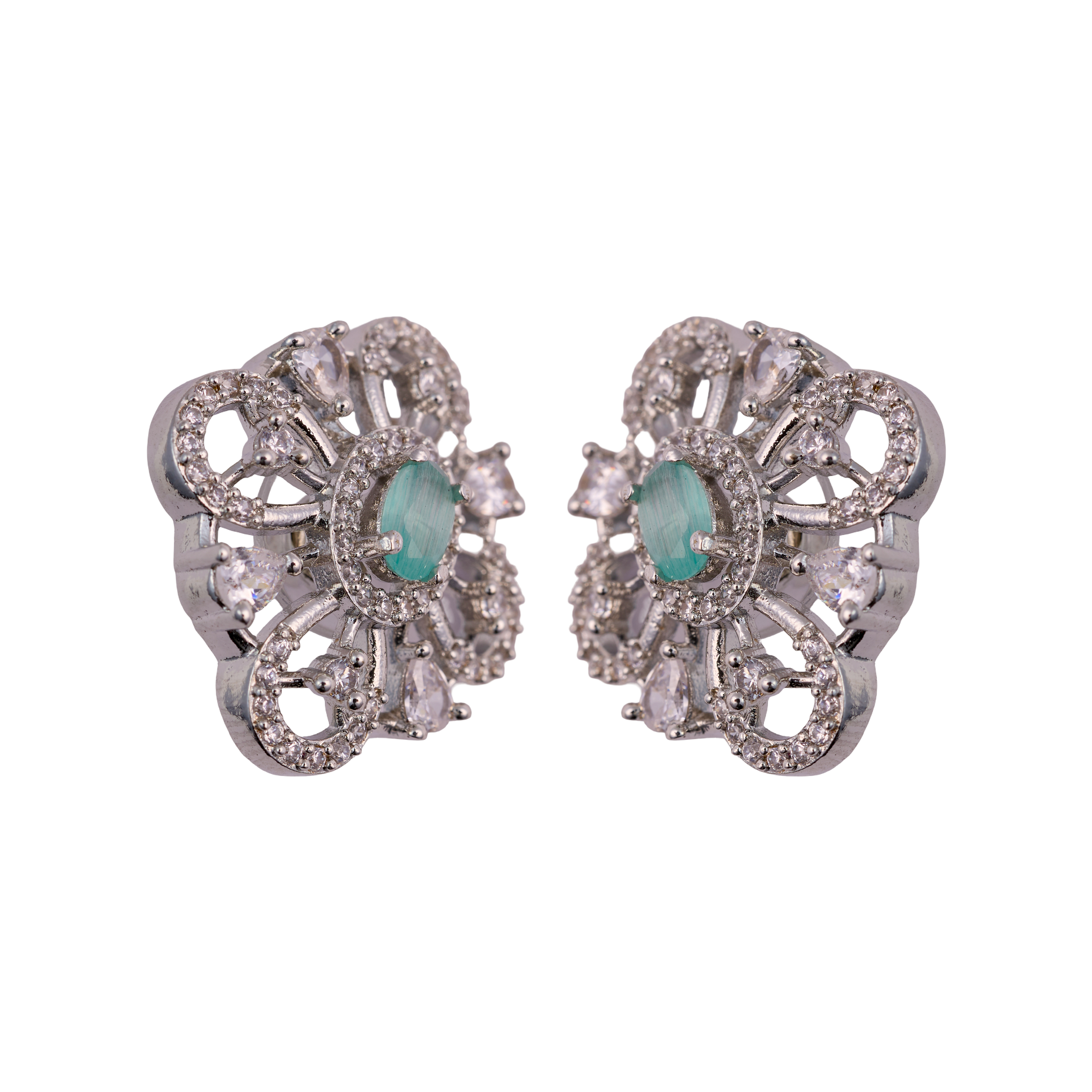 Turquoise Sparkle Festive Stud Bloom