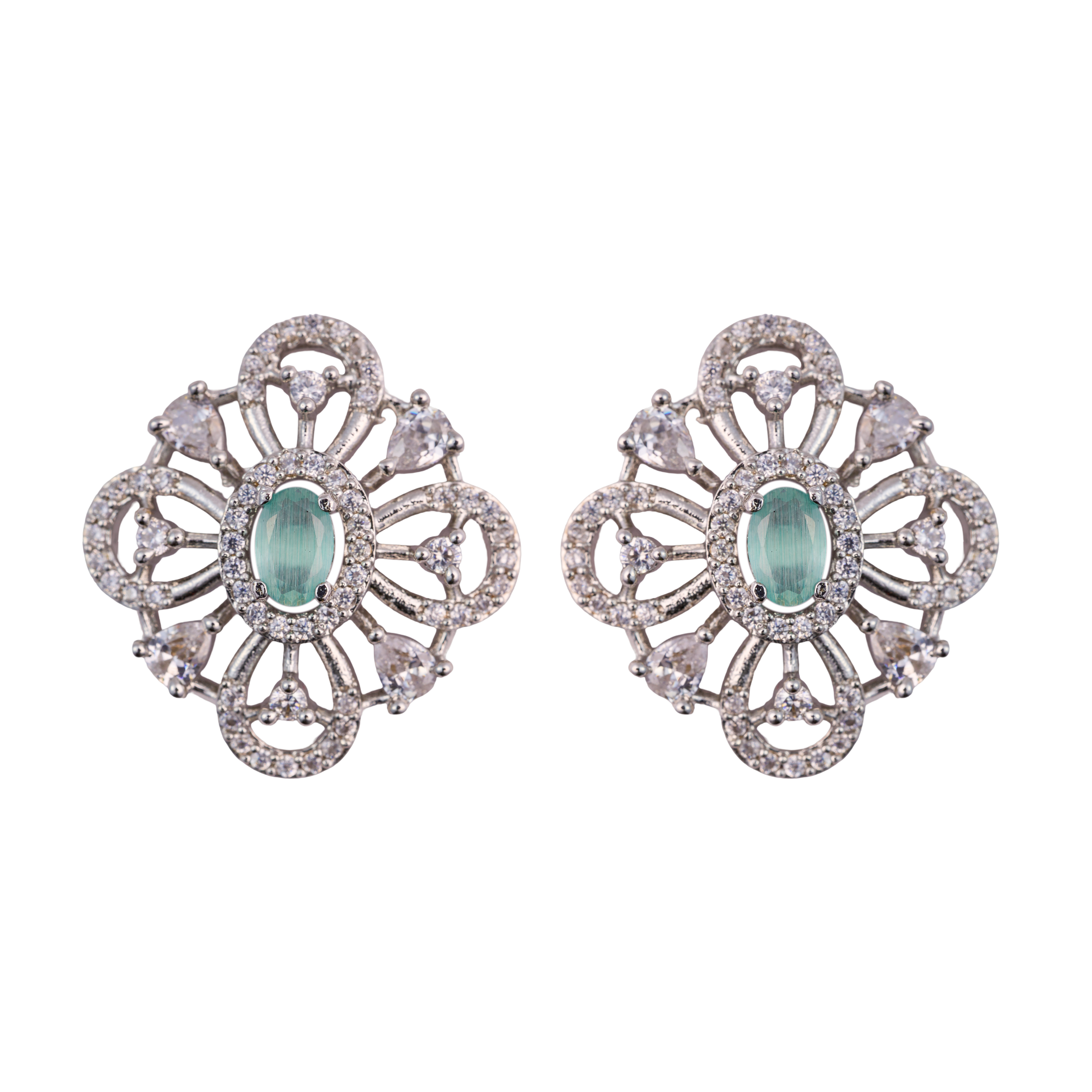 Turquoise Sparkle Festive Stud Bloom
