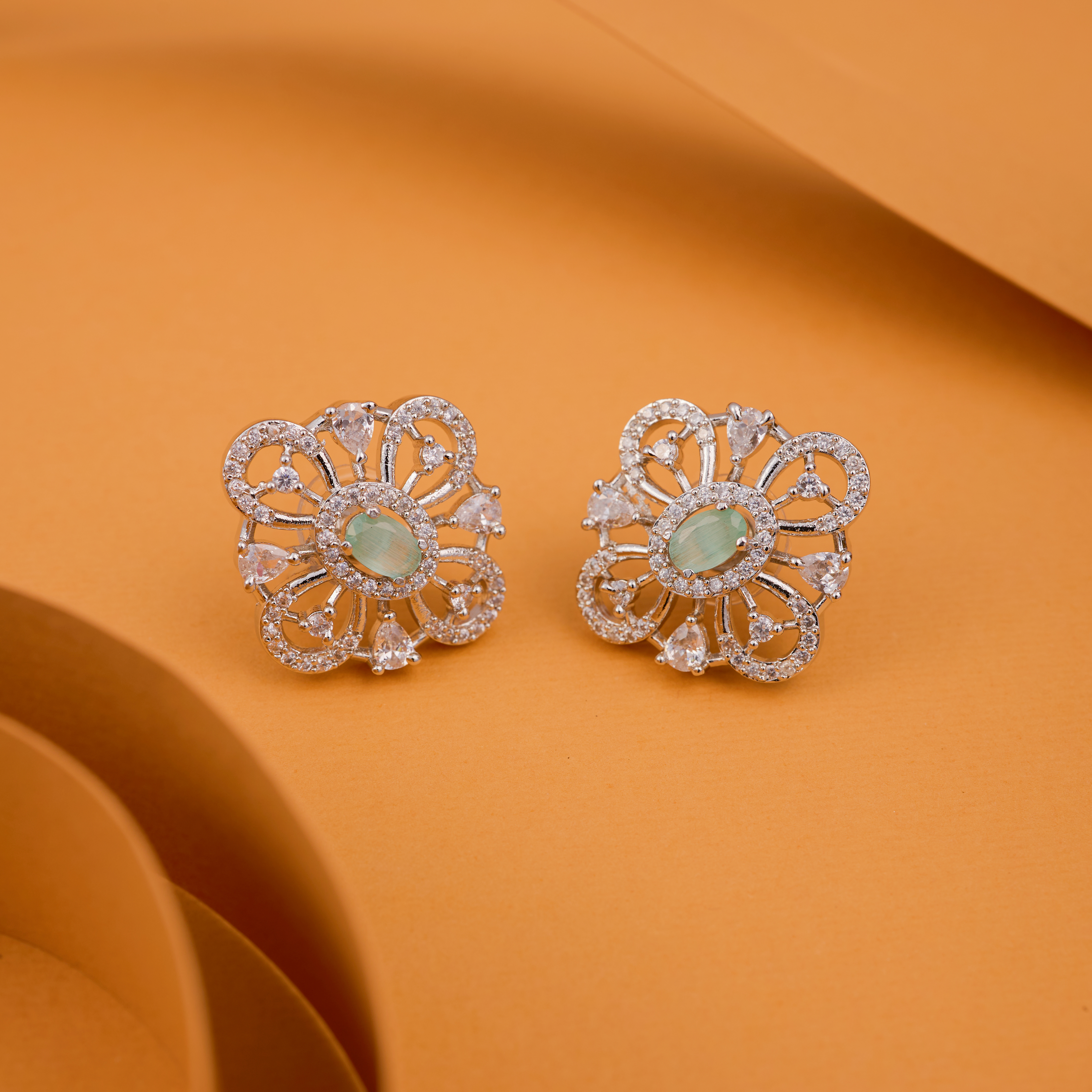 Turquoise Sparkle Festive Stud Bloom