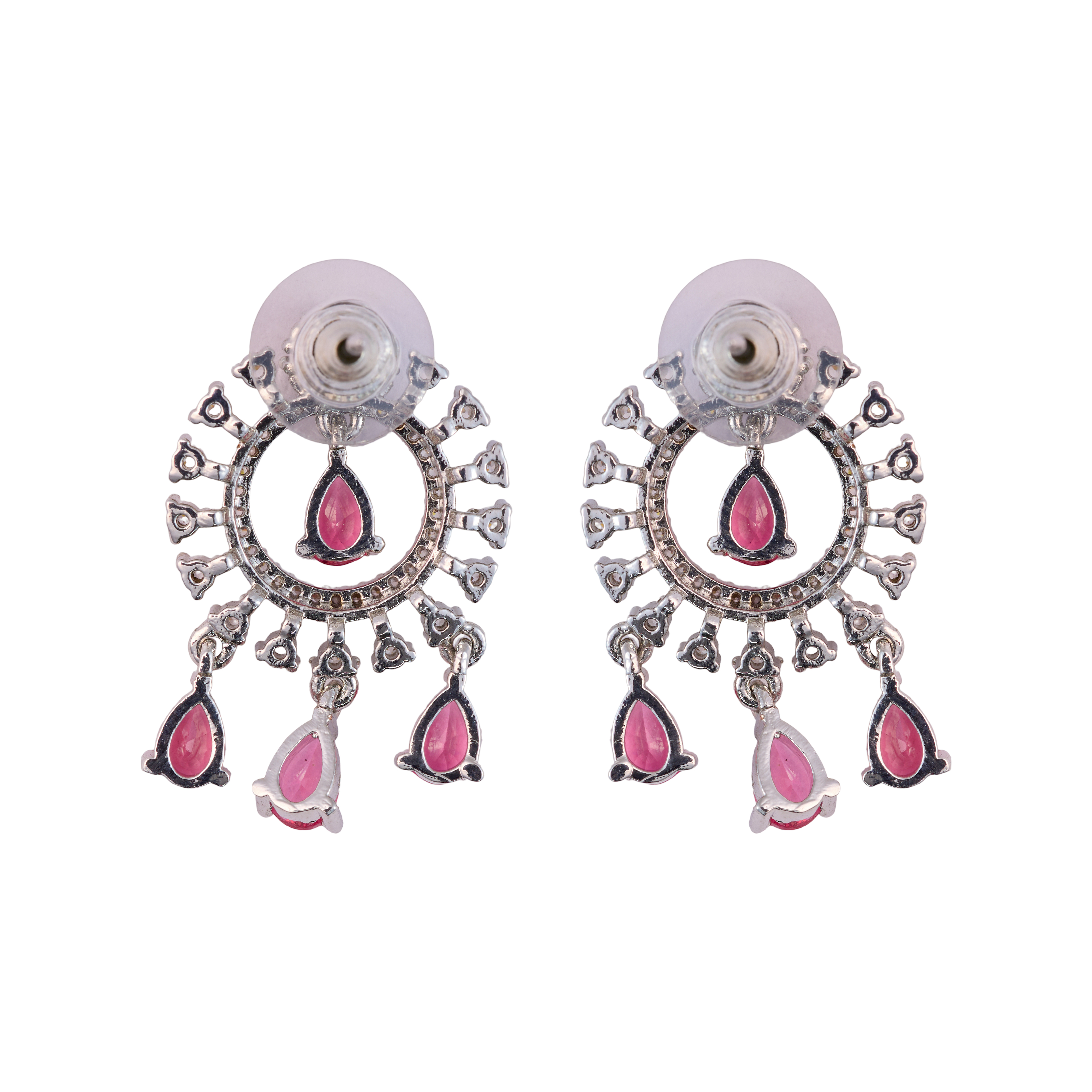 Circle of Glamour in Red  teardrops earring
