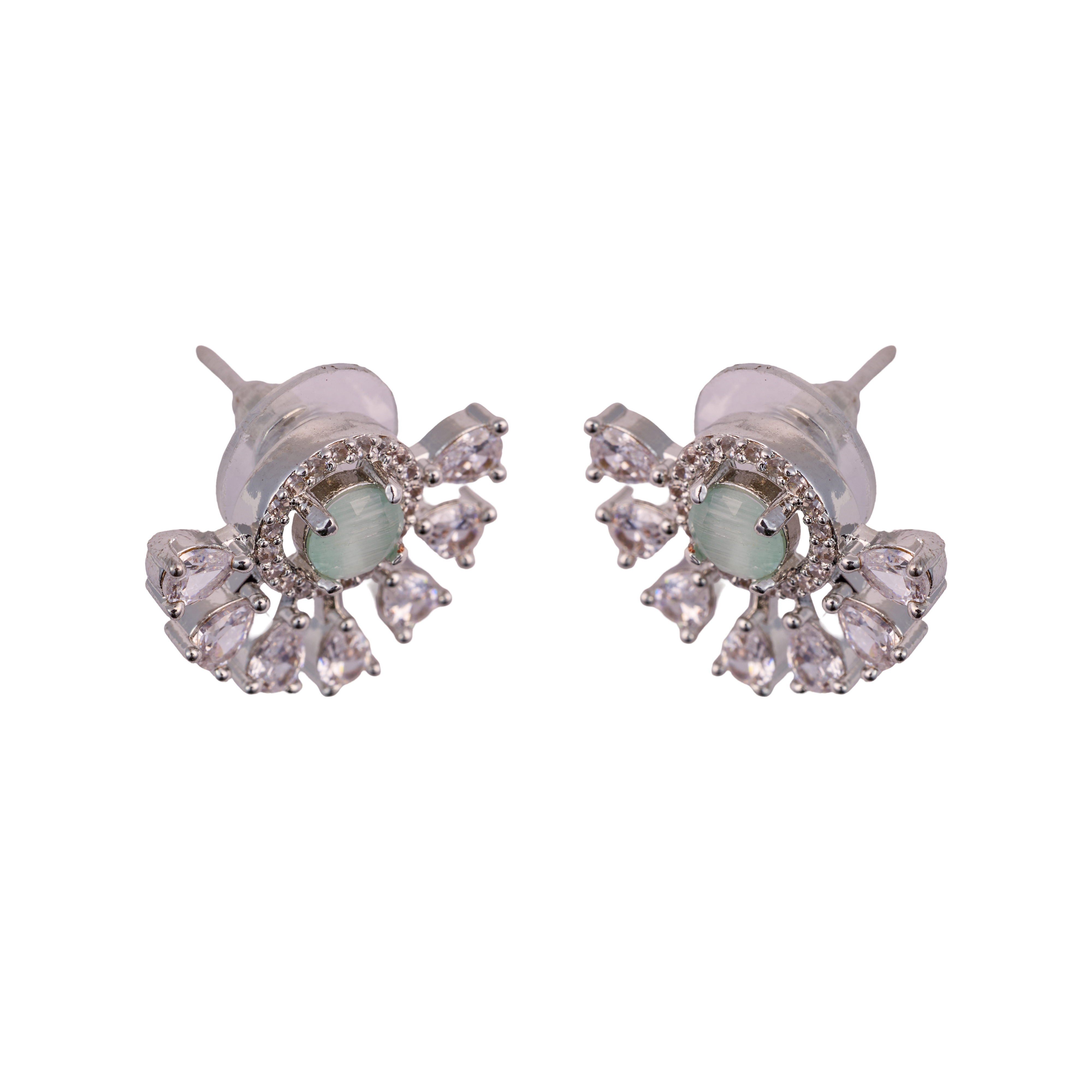 Turquoise Sunray Half Stud Dazzle Earring