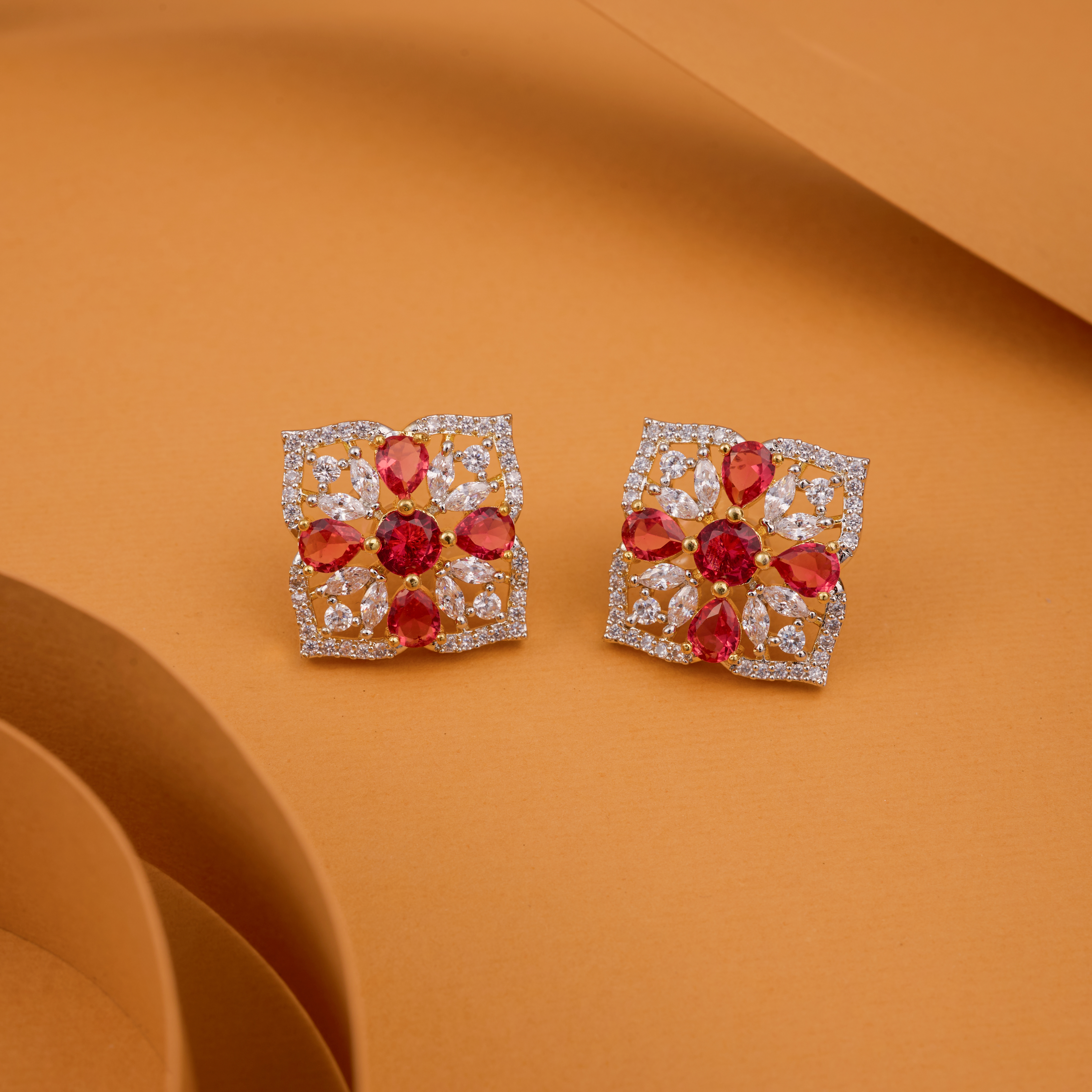 Red Mosaic Radiance Studs