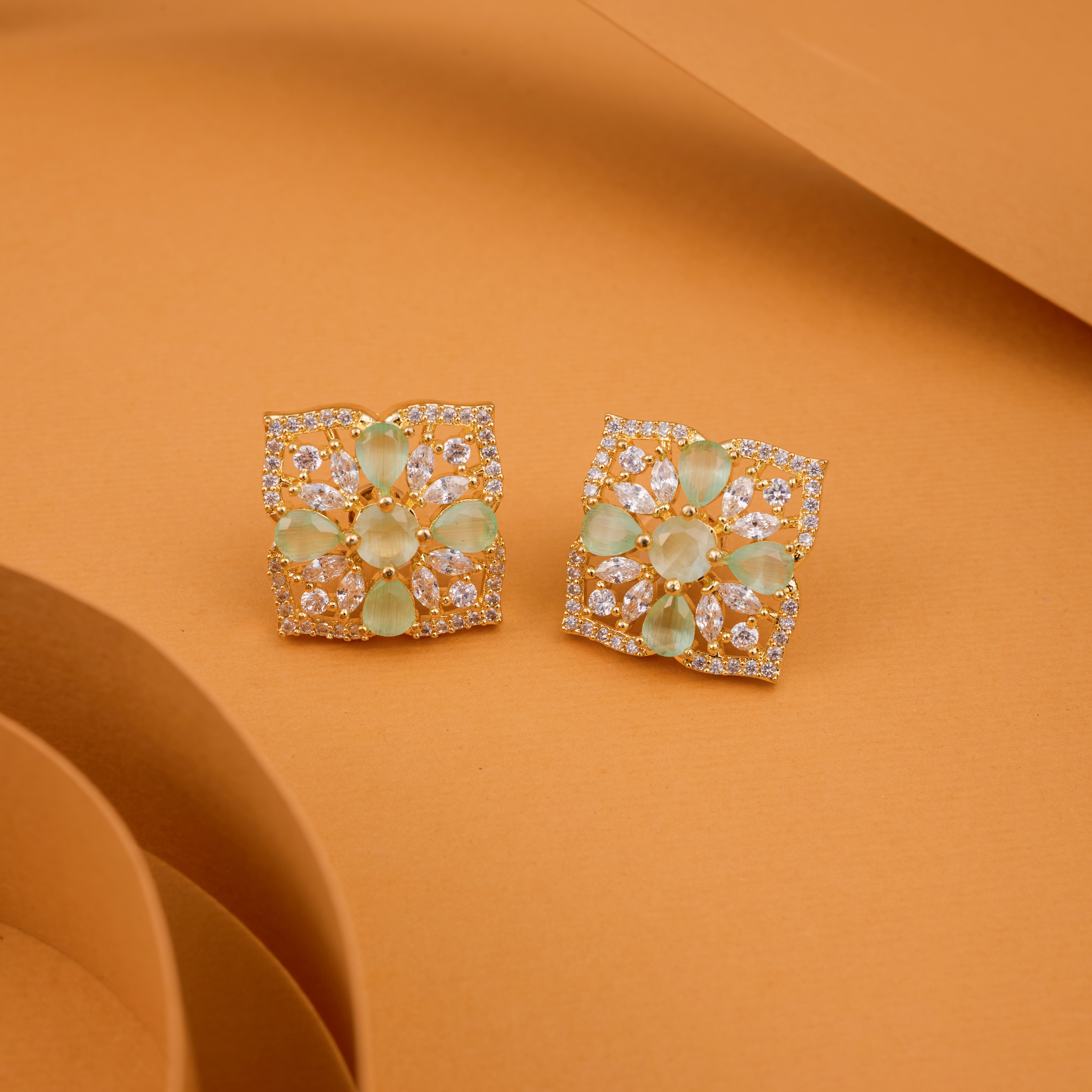 Light Green Mosaic Radiance Studs