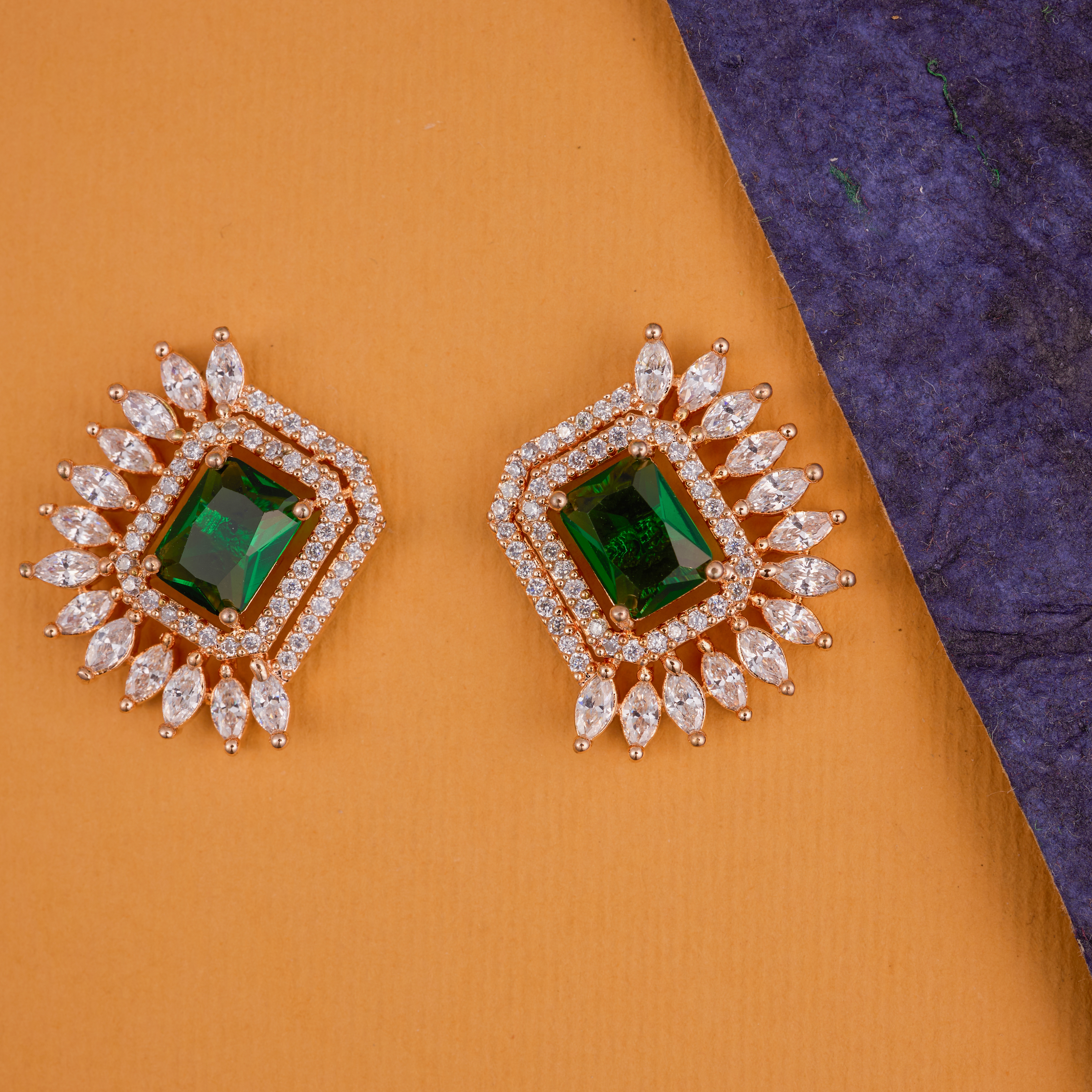 Emerald Rectella Dazzling Stud earring