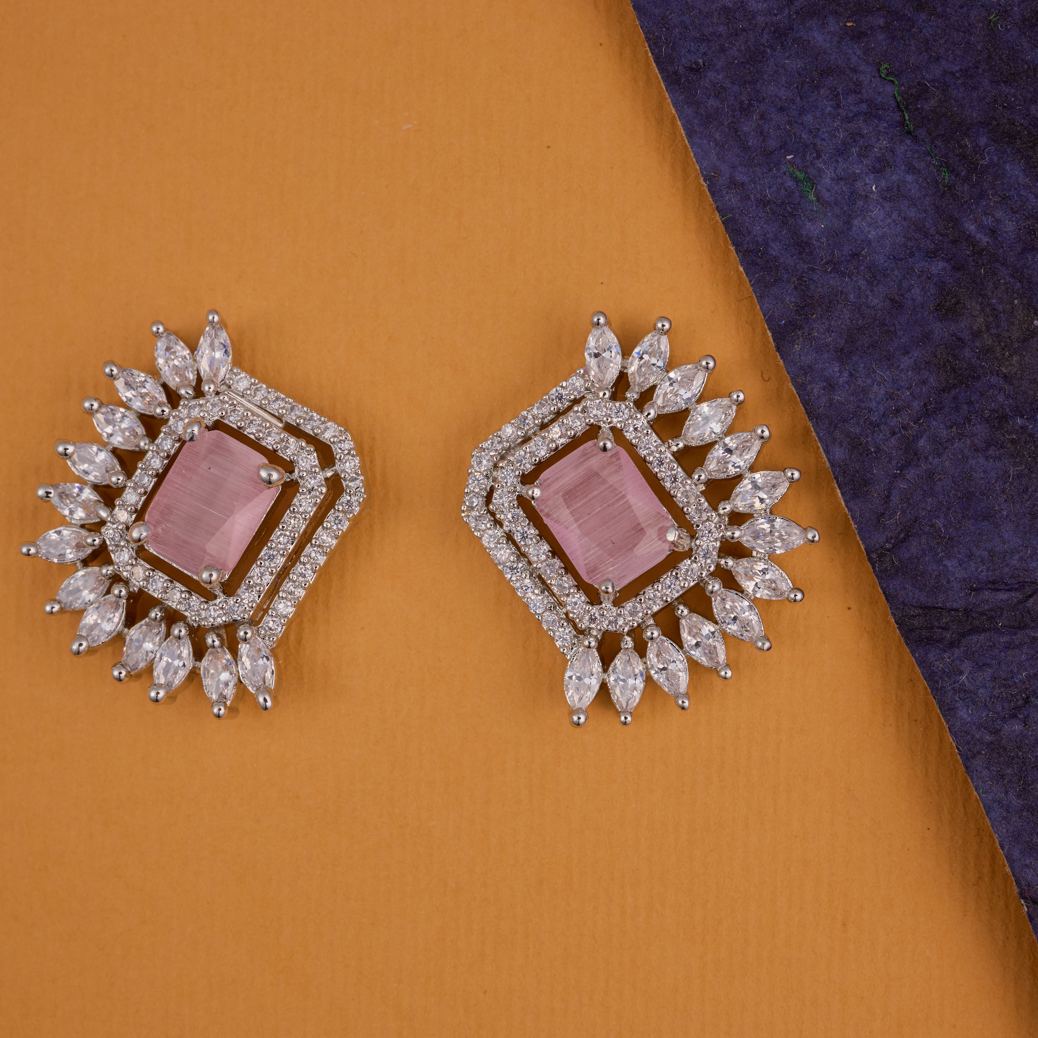 Pink Rectella Dazzling Stud earring