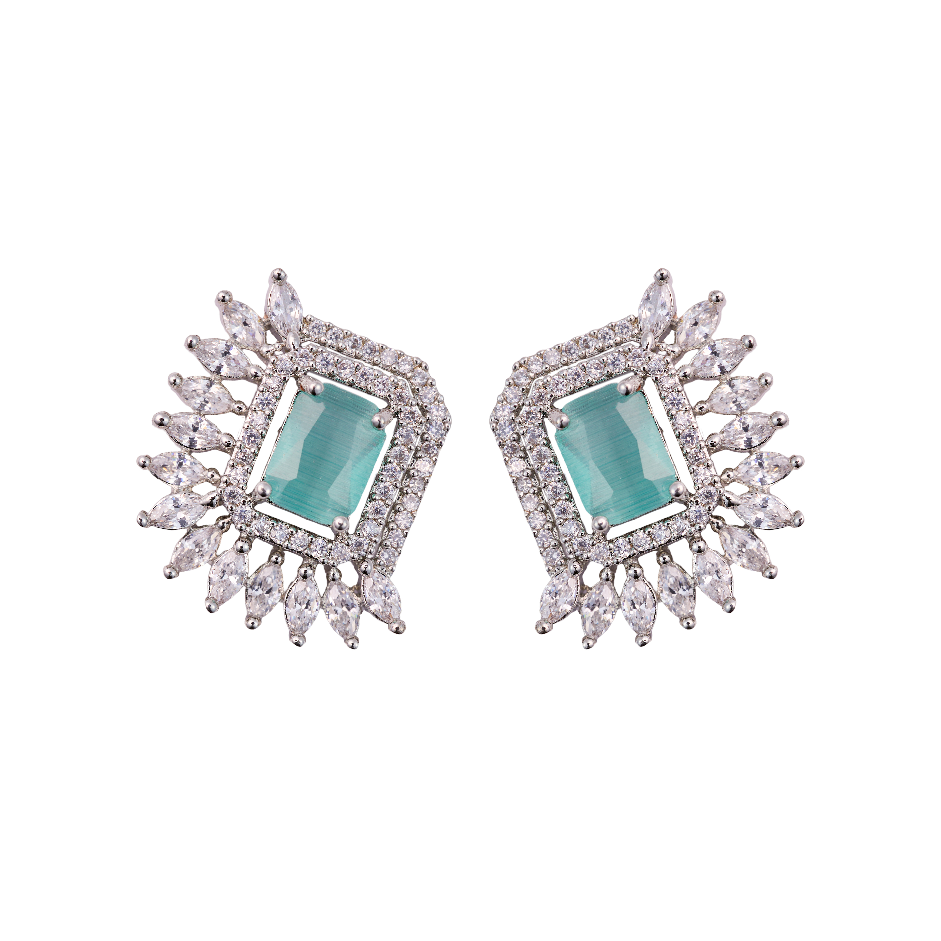 Turquoise Rectella Dazzling Stud earring